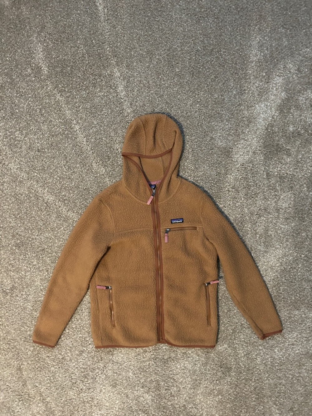 Patagonia Women’s Hooded Retro Pile Jacket in Camel Brown